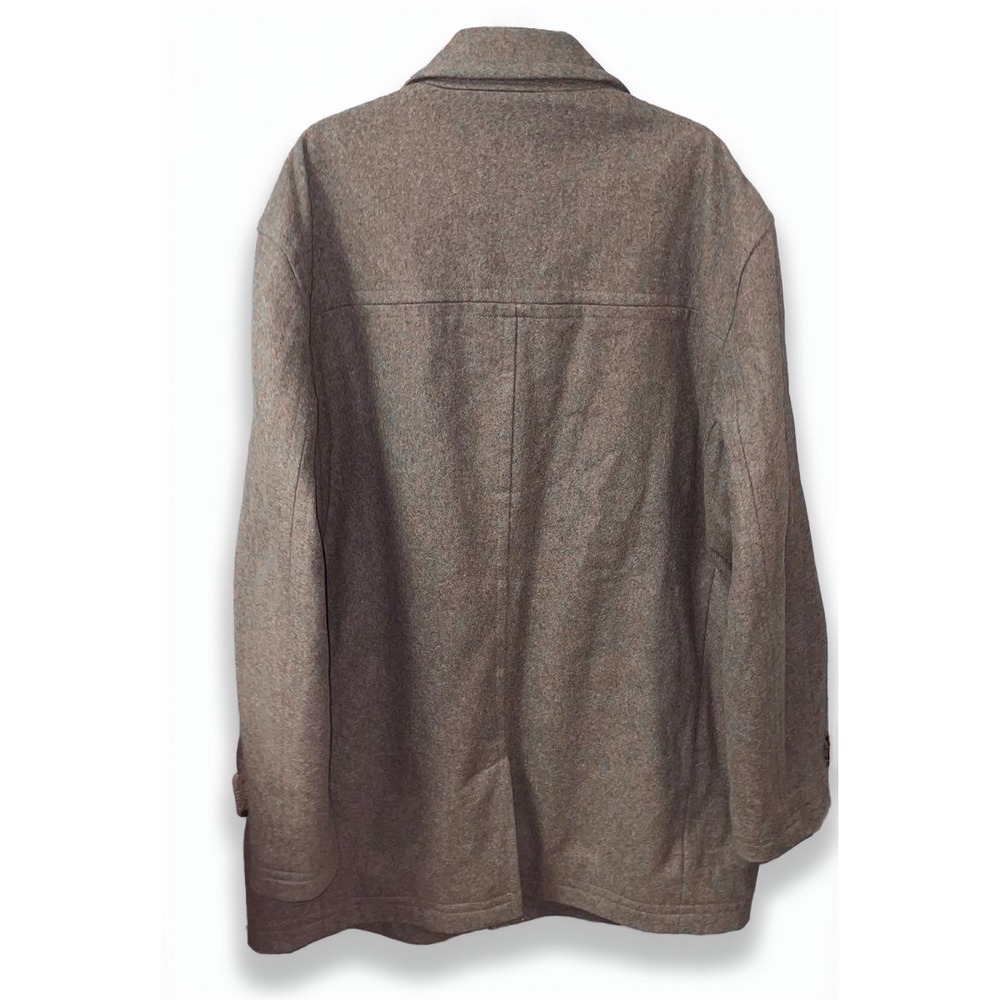 London Fog Mens 2XT Brown Wool Blend Button Front Car Coat‎ Jacket Big and Tall - Picture 2 of 5